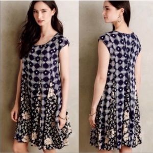 Anthropologie Maeve India Back Lace-Up Swing Dress